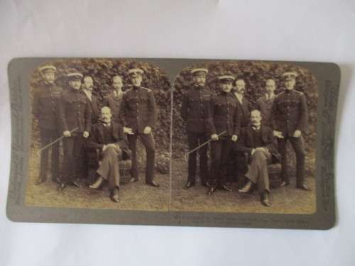 BOER WAR - STEREO CARD - HIS EXCELENCY SIR ALFRED MILNER AND STAFF