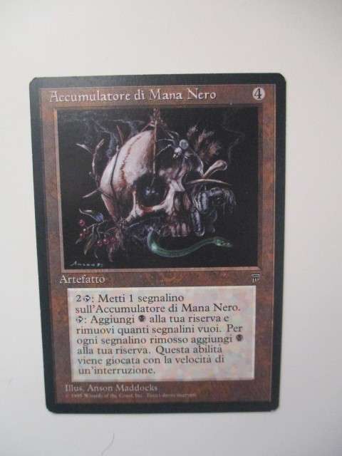 MAGIC THE GATHERING - BLACK MANA BATTERY- - ITALIAN CARD - PLUS 3 FREE CARDS