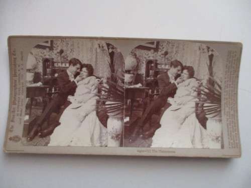 VICTORIAN - STEREOSCOPE CARD - THE HONEYMOON - 1800'S
