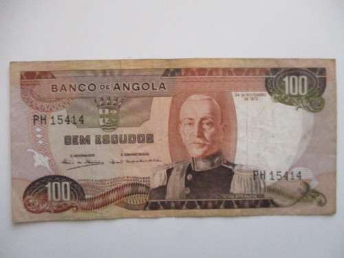 ANGOLA 100 ESCUDOS BANK NOTE 1972 PH 15414