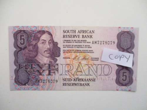 FIVE RAND BANK NOTE UNC CONDITION - AM 7278079