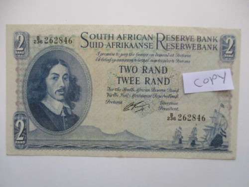 TWO RAND R2  BANK NOTE B236 262846 ALMOST UNC