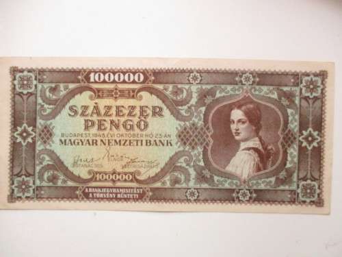 HUNGARY BANK NOTE - 100000 PENGO - M597 014872
