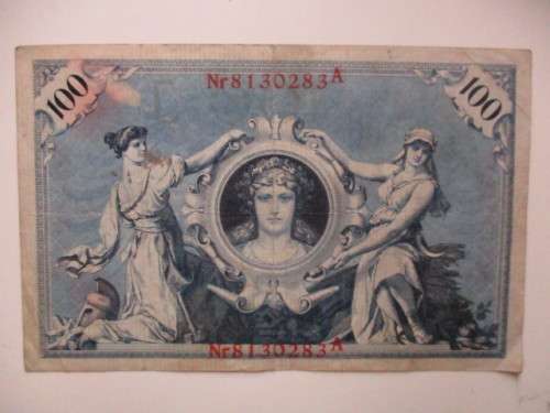 GERMANY BANK NOTE - REICHS BANK NOTE WITH RED EAGLE 100 HUNDERT MARK