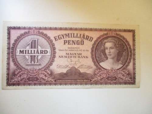 HUNGARY - 1 MILLIARD PENGO  1946 BANK NOTE
