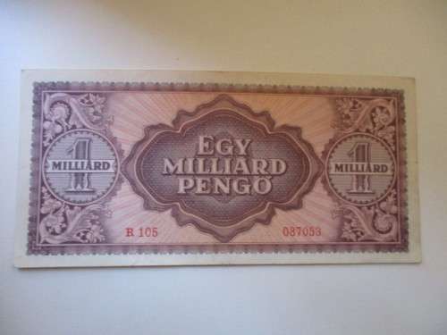 HUNGARY - 1 MILLIARD PENGO  1946 BANK NOTE