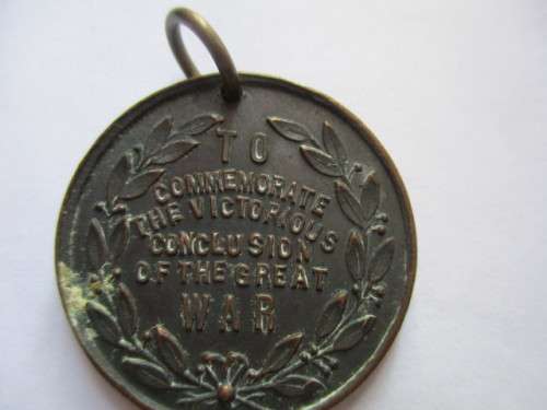 1919 PEACE MEDALLION- CONCLUSION OF THE GREAT WAR- WORLD WAR ONE