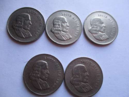 TAKE 5 - JAN VAN RIEBEEK ENGLISH 20C PIECES  ALL 1965