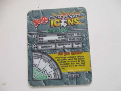 SIMBA WORLD SOCCER ICONS TAZOS 6 PIECES