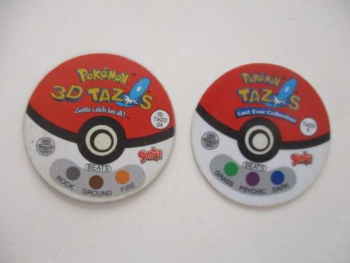 POKEMON 6 TAZOS AND 1 3D TAZO - 7 PIECES