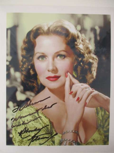 AUTOGRAPHED/ SIGNED RHONDA FLEMING  -   20  X 25 1/2 CM