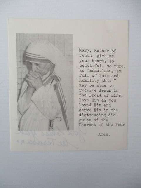 AUTOGRAPHED SIGNED / MOTHER THERESA AND DE LAI LAMA LOT PLEASE SEE BELOW