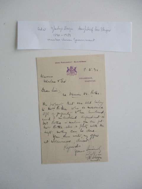 PRESIDENT STEYN LOT OF LETTERS AND AUTOGRAPHS - EARLY 1900`S PLEASE SEE BELOW