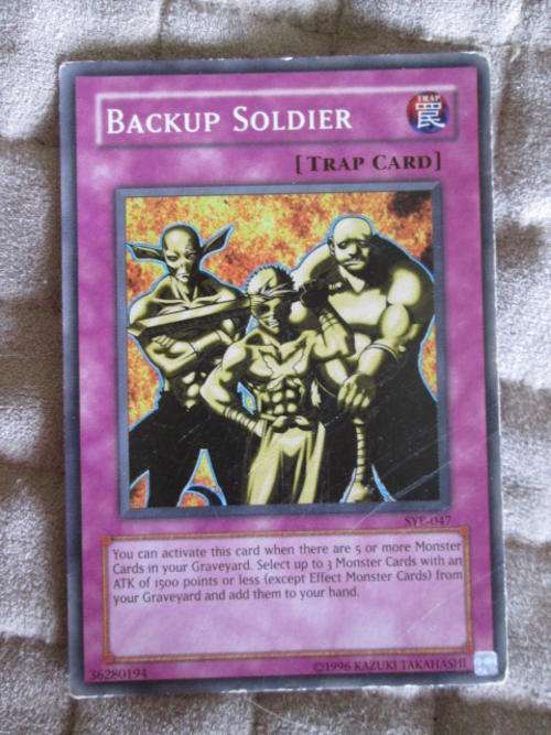 Yu-Gi-Oh Backup Soldier played card