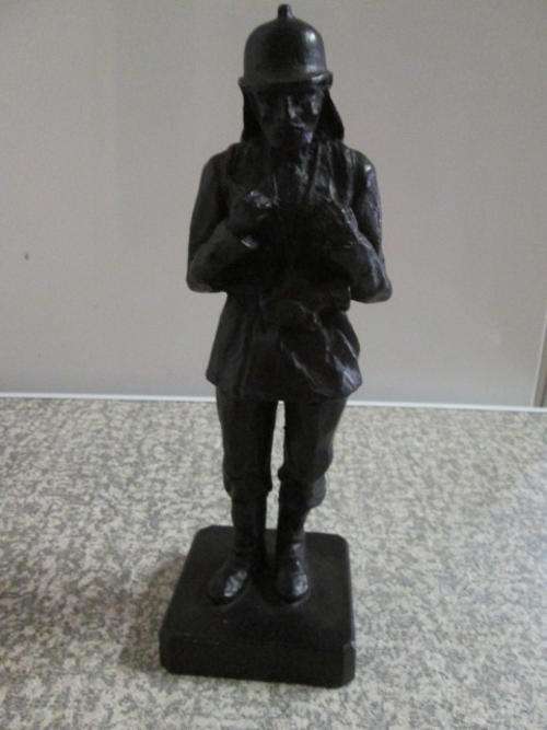 Vintage fireman figuirine stone/resin 23cm tall