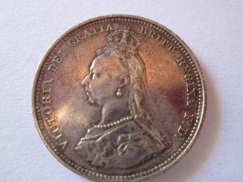 UNCIRCULATED VICTORIA shilling 1887 BEAUTIFUL
