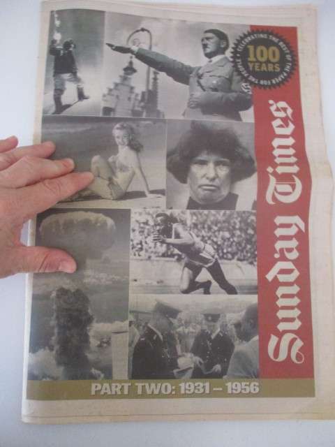 VINTAGE NEWSPAPER SUPPLEMENT 100 YEARS 1931 - 1956