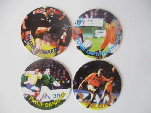 VINTAGE RUGBY TAZOS VARIOUS FROM 95 WORLD CUP  4 PIECES