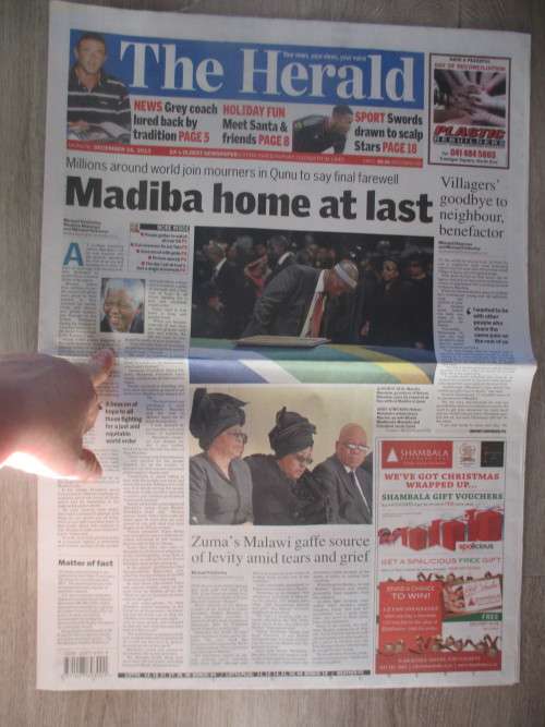 NEWSPAPER - THE HERALD - MADIBA HOME AT LAST - 2013