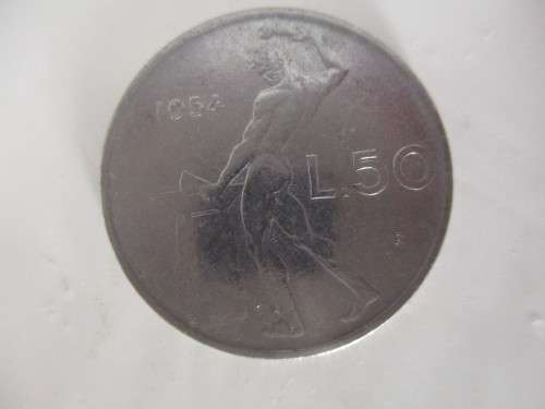 ITALY 50 LIRE COIN  - 1954
