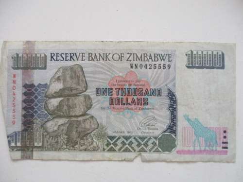 ZIMBABWE - ONE THOUSAND DOLLARS WN 0425559  - 2003