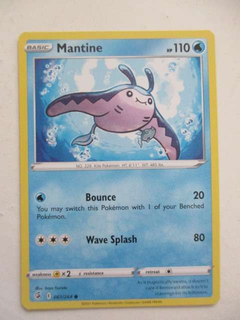 POKEMON TRADING CARD - HP 110 MANTINE