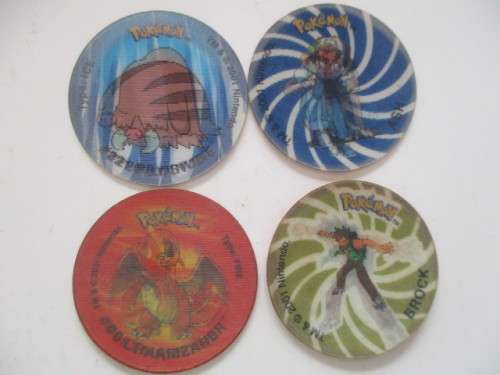 TAZOS POKEMON - 3D HOLOGRAPHIC TAZOS  4 PIECES