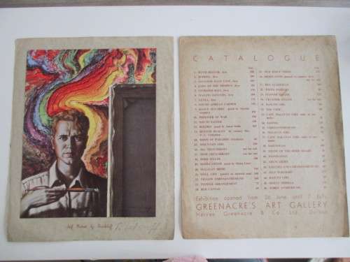 RARE  AUTOGRAPHED SELF IMAGE PRINT -  ARTIST  - TRECHIKOFF  -   AND CATALOGUE