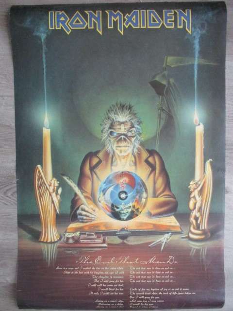 VINTAGE ""IRON MAIDEN"" HEAVY METAL BAND -  POSTER - APP METRE IN SIZE RARE PIECE!!!