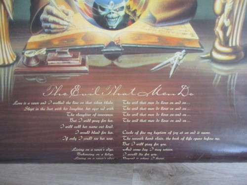 VINTAGE ""IRON MAIDEN"" HEAVY METAL BAND -  POSTER - APP METRE IN SIZE RARE PIECE!!!