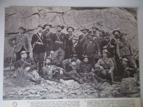 BEAUTIFUL VINTAGE -POSTER / PRINT - GENERAL SMUTS WITH BOER COMMANDERS  39 CM X 31 CM