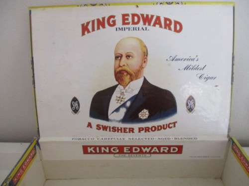 VINTAGE TO ANTIQUE KING EDWARD THE SEVENTH IMPERIAL MILD TOBACCOS CIGAR BOX