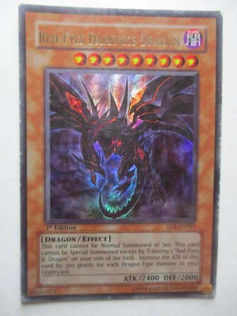 YU-GI-OH TRADING CARD - RED-EYES DARKNESS DRAGON / FOIL CARD / SHINY