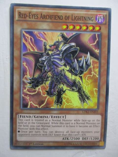 YU-GI-OH TRADING CARD - RED-EYES ARCHFIEND OF LIGHTNING