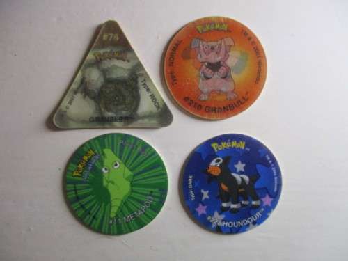 TAZOS LOT OF 4 POKEMON TAZOS