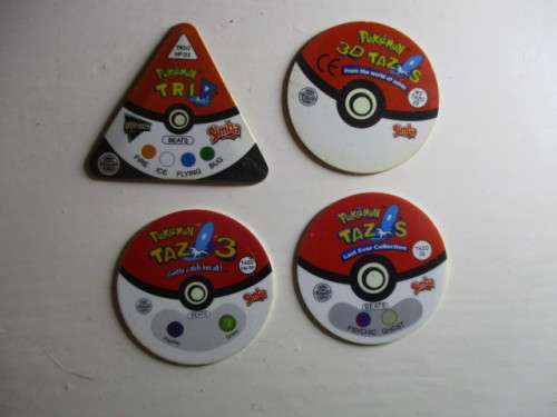 TAZOS LOT OF 4 POKEMON TAZOS