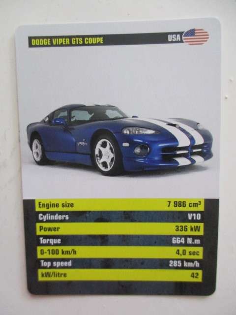 VINTAGE - CAR ICONS TRUMPS CARDS