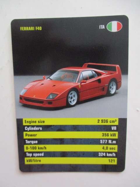 VINTAGE - CAR ICONS TRUMPS CARDS