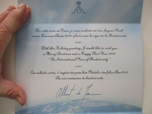 CHRISTMAS CARD  2010 - PRINCE ALBERT OF MONACO - POP UP TYPE OF CHRISTMAS CARD WITH ENVELOPE