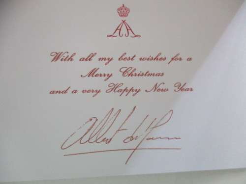 LOVELY CHRISTMAS CARD - PRINCE ALBERT OF MONACO - 1989 WITH ENVELOPE