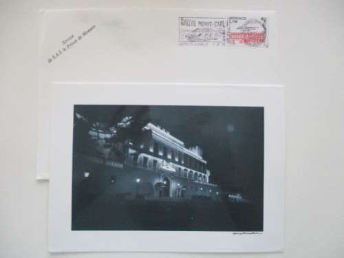 LOVELY CHRISTMAS CARD FROM PRINCE ALBERT OF MONACO  - 2008 AND ENVELOPE