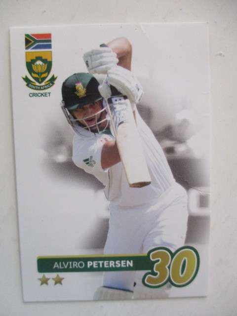 2 CRICKET  TRADING CARDS ALVIRO PETERSEN  AND HASHIM AMLA