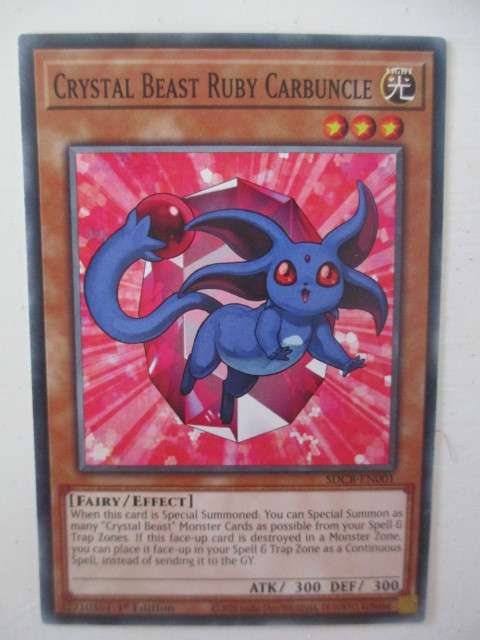 YU-GI-OH TRADING CARD - CRYSTAL BEAST RUBY CARBUNCLE