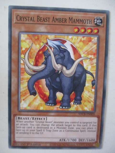 YU-GI-OH TRADING CARD - CRYSTAL BEAST AMBER MAMMOTH