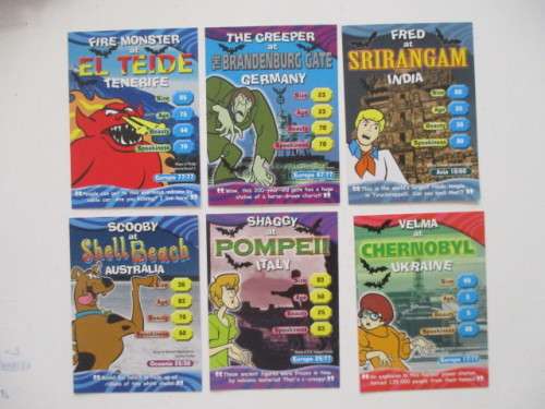 SCOOBY DOO TRADING CARDS PACK OF 6 DIFFERENT CARDS