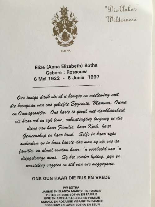 LOVELY PAST PRESIDENT P.W.BOTHA  AND MRS BOTHA MEMROBELIA INCLUDING AUTOGRAPHS