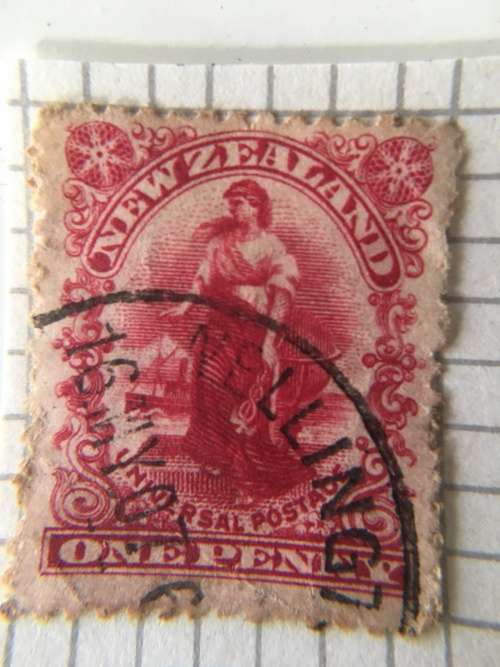 NEW ZEALAND USED ONE PENNY STAMP