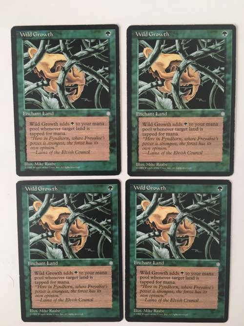 MAGICTHE GATHERING - WILD GROWTH - ICE AGE - SET OF 4 CARDS