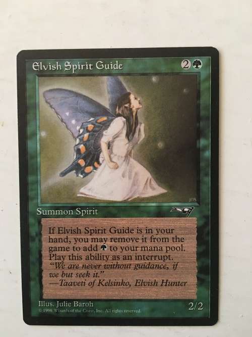 MAGIC THE GATHERING - 2 HALF SETS X 2 - ELVISH SPIRIT GUIDE - X 2 - FEEDBACK X 2 - 4 CARDS