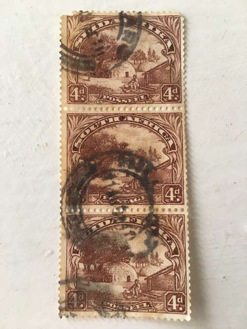 SOUTH AFRICA 4D THREE USED STAMPS